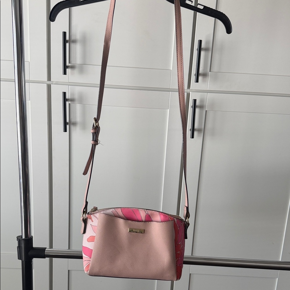 Trina Turk Pink and White Crossbody Bag